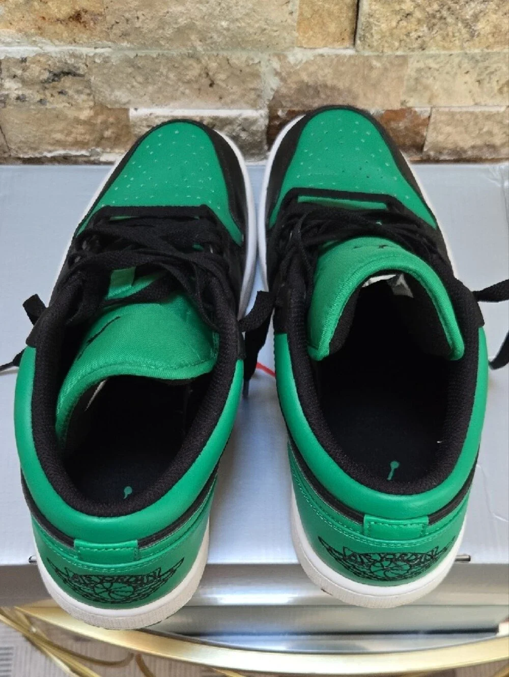 Jordan Low Top Sneakers in Black & Green
